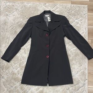 New Vintage Bebe Charcoal Jacket with Red Buttons